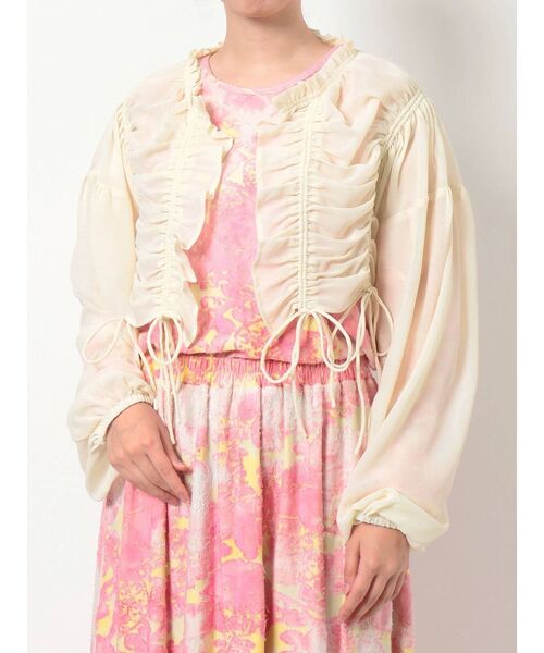 merry jenny（メリージェニー）の「ドロストショートガウン（シャツ/ブラウス・レディース・ブラック/パープル/アイボリー・FREE）」の13枚目の写真