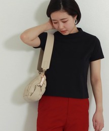 AULI | 【低身長向けサイズ】ショート丈モックネックTシャツ(Tシャツ/カットソー)