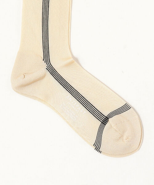 ANTIPAST(アンティパスト)の「ANTIPAST / シルク混 LINE ソックス(ソックス/靴下・レディース・ホワイト系その他5/ブラック/ミント・ONE SIZE)」の4枚目の写真