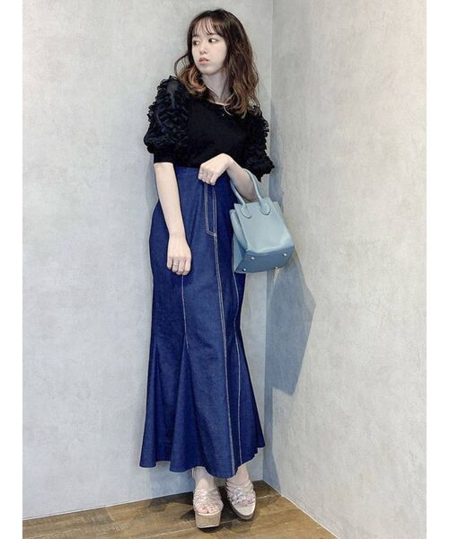 dazzlin(ダズリン)の「パーティフリルニットトップス(ニット/セーター・レディース・ブラック/グレー/オフホワイト・FREE)」の6枚目の写真