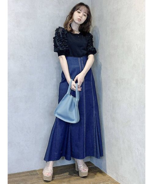 dazzlin(ダズリン)の「パーティフリルニットトップス(ニット/セーター・レディース・ブラック/グレー/オフホワイト・FREE)」の7枚目の写真