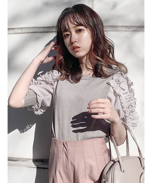 dazzlin(ダズリン)の「パーティフリルニットトップス(ニット/セーター・レディース・ブラック/グレー/オフホワイト・FREE)」の9枚目の写真