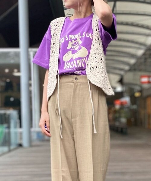 FREAK'S STORE（フリークスストア）の「コード刺繍ボレロ（ベスト・レディース・オレンジ/グリーン/ブラック/オフホワイト・ﾌﾘ-）」の2枚目の写真