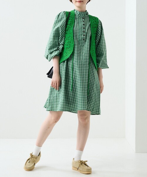 FREAK'S STORE（フリークスストア）の「コード刺繍ボレロ（ベスト・レディース・オレンジ/グリーン/ブラック/オフホワイト・ﾌﾘ-）」の5枚目の写真