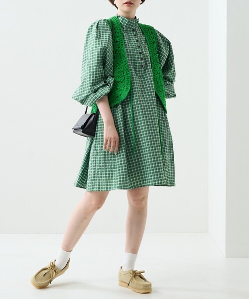 FREAK'S STORE（フリークスストア）の「コード刺繍ボレロ（ベスト・レディース・オレンジ/グリーン/ブラック/オフホワイト・ﾌﾘ-）」の9枚目の写真