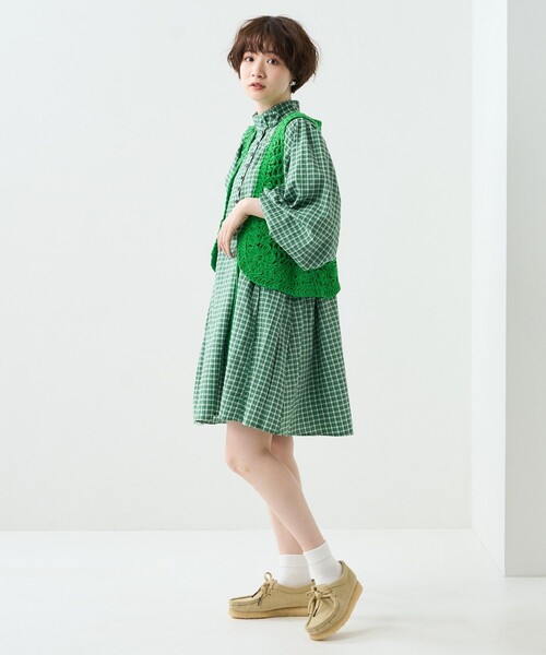 FREAK'S STORE（フリークスストア）の「コード刺繍ボレロ（ベスト・レディース・オレンジ/グリーン/ブラック/オフホワイト・ﾌﾘ-）」の11枚目の写真