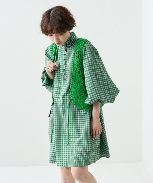 FREAK'S STORE（フリークスストア）の「コード刺繍ボレロ（ベスト・レディース・オレンジ/グリーン/ブラック/オフホワイト・ﾌﾘ-）」の14枚目の写真