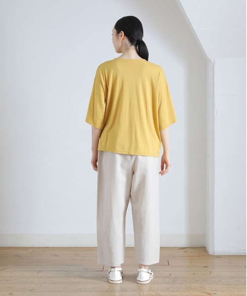 Plantation(プランテーション)の「トーションレースドッキング/Tシャツ(Tシャツ/カットソー・レディース・ホワイト/ネイビー/マスタード・M size)」の7枚目の写真