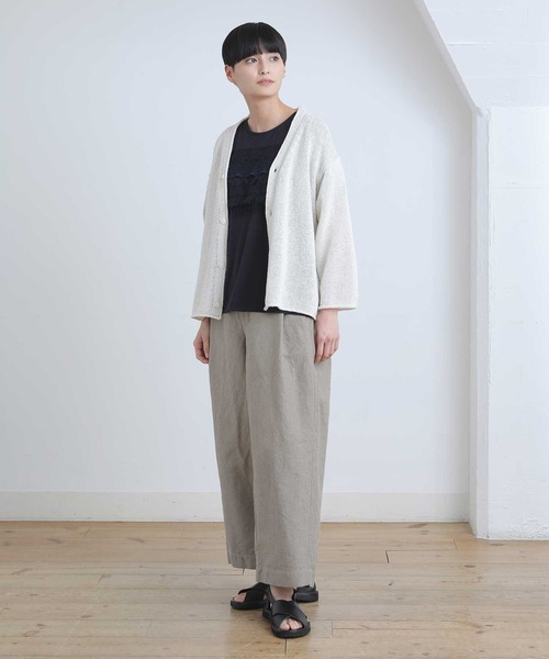 Plantation(プランテーション)の「トーションレースドッキング/Tシャツ(Tシャツ/カットソー・レディース・ホワイト/ネイビー/マスタード・M size)」の21枚目の写真