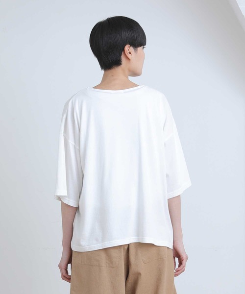 Plantation(プランテーション)の「トーションレースドッキング/Tシャツ(Tシャツ/カットソー・レディース・ホワイト/ネイビー/マスタード・M size)」の18枚目の写真