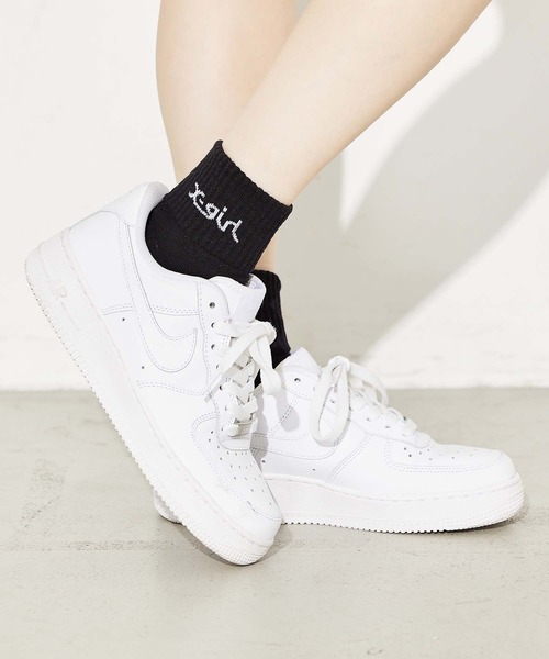 X-girl(エックスガール)の「LOGO 2P SOCKS(ソックス/靴下・レディース・パープル/ホワイト・ONE SIZE)」の11枚目の写真