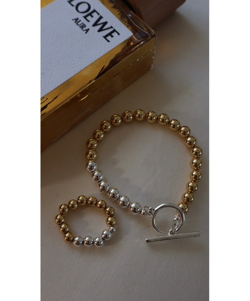 TRUNC（トランクエイティーエイト）の「S&G Ball Chain Bracelet（ブレスレット・レディース・シルバー×ゴールド・FREE）」の4枚目の写真
