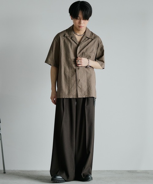 WYM LIDNM（ウィム バイ リドム）の「EMBROIDERY SHEER WASHER SHIRT（シャツ/ブラウス・メンズ・ベージュ系/チャコールグレー/ライトオリーブ/ブルー/ブラウン/グレー/オフホワイト・S/M/L）」の14枚目の写真