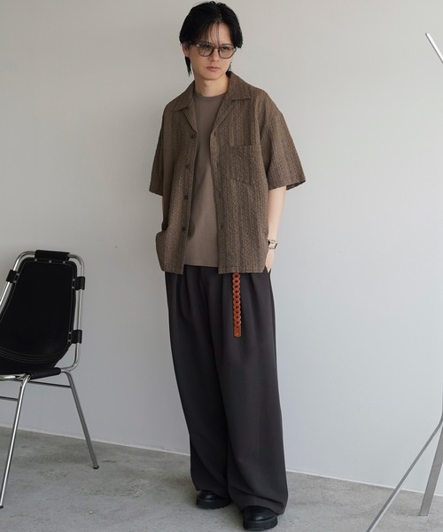 WYM LIDNM（ウィム バイ リドム）の「EMBROIDERY SHEER WASHER SHIRT（シャツ/ブラウス・メンズ・ベージュ系/チャコールグレー/ライトオリーブ/ブルー/ブラウン/グレー/オフホワイト・S/M/L）」の21枚目の写真
