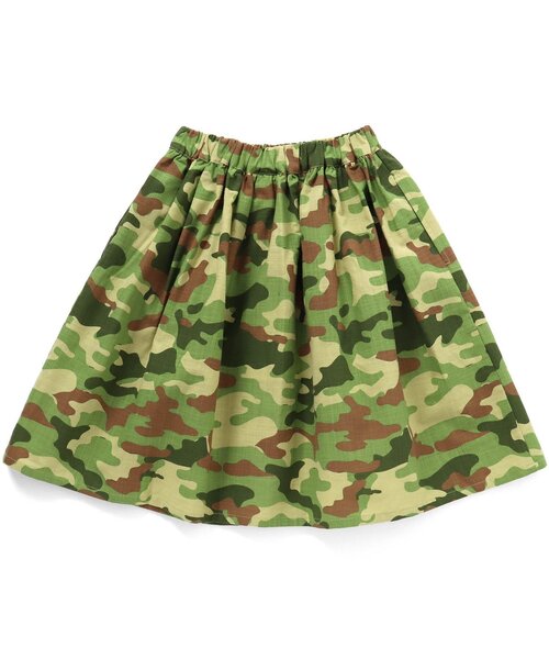 BREEZE（ブリーズ）の「/2柄ギャザースカート（スカート・キッズ・オフホワイト/カモフラージュ・100/120/140）」の4枚目の写真