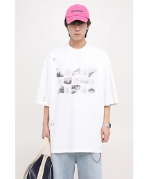 【MASONPRINCE】Oversized M logo & photo print TEE DT3116