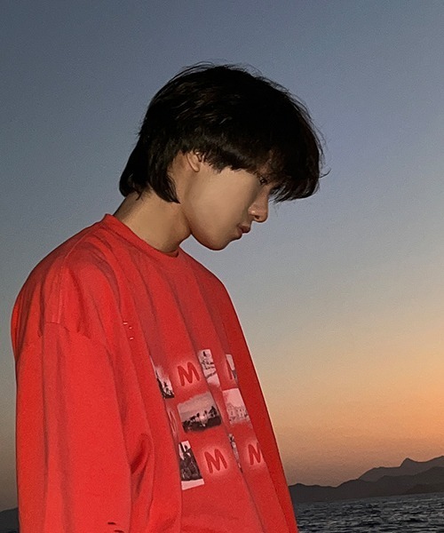 MASONPRINCE(メイソンプリンス)の「【MASONPRINCE】Oversized M logo & photo print TEE DT3116(Tシャツ/カットソー・メンズ・ホワイト/ブラック/レッド/ライトカーキ・S/M/L)」の14枚目の写真