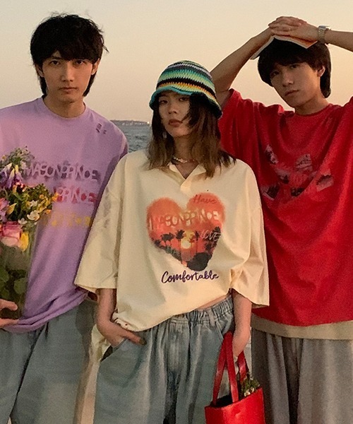 MASONPRINCE(メイソンプリンス)の「【MASONPRINCE】Oversized M logo & photo print TEE DT3116(Tシャツ/カットソー・メンズ・ホワイト/ブラック/レッド/ライトカーキ・S/M/L)」の22枚目の写真