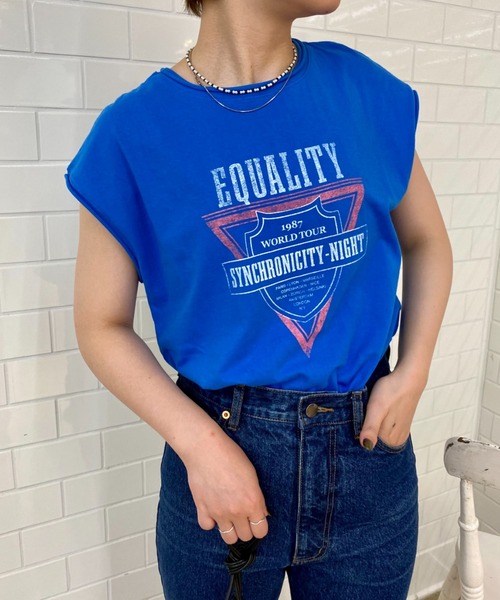 CIAOPANIC(チャオパニック)の「細部のデザインに拘った、ノースリロックTee(Tシャツ/カットソー・レディース・チャコールグレー/オフホワイト/ブルー・FREE)」の21枚目の写真