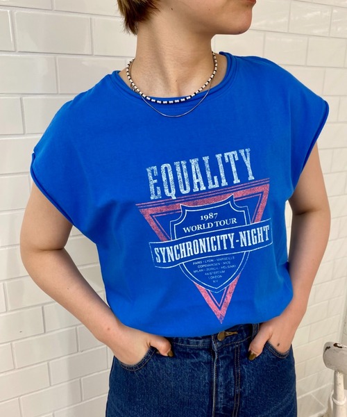 CIAOPANIC(チャオパニック)の「細部のデザインに拘った、ノースリロックTee(Tシャツ/カットソー・レディース・チャコールグレー/オフホワイト/ブルー・FREE)」の22枚目の写真