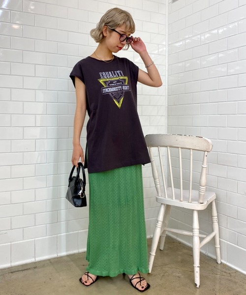 CIAOPANIC(チャオパニック)の「細部のデザインに拘った、ノースリロックTee(Tシャツ/カットソー・レディース・チャコールグレー/オフホワイト/ブルー・FREE)」の19枚目の写真