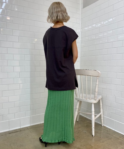 CIAOPANIC(チャオパニック)の「細部のデザインに拘った、ノースリロックTee(Tシャツ/カットソー・レディース・チャコールグレー/オフホワイト/ブルー・FREE)」の20枚目の写真