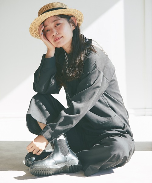 and R(アンドアール)の「ピンタックジャンプスーツ(つなぎ/オールインワン・レディース・ブラック/グレー・FREE)」の6枚目の写真