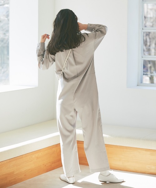 and R(アンドアール)の「ピンタックジャンプスーツ(つなぎ/オールインワン・レディース・ブラック/グレー・FREE)」の10枚目の写真