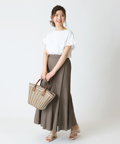 B.C STOCK(ベーセーストック)の「フリル袖Tシャツ(シャツ/ブラウス・レディース・ホワイト/ブラック/ベージュ/ブルー・FREE)」の12枚目の写真