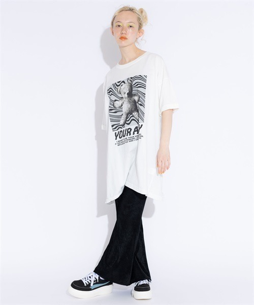 Candy Stripper（キャンディストリッパー）の「YOUR ALLY BIG BIG Tシャツ（Tシャツ/カットソー・レディース・オフホワイト/ブラック・2）」の9枚目の写真