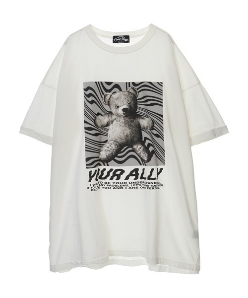 Candy Stripper（キャンディストリッパー）の「YOUR ALLY BIG BIG Tシャツ（Tシャツ/カットソー・レディース・オフホワイト/ブラック・2）」の7枚目の写真