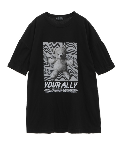 Candy Stripper（キャンディストリッパー）の「YOUR ALLY BIG BIG Tシャツ（Tシャツ/カットソー・レディース・オフホワイト/ブラック・2）」の11枚目の写真