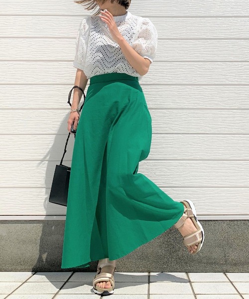 Q（キュー）の「カットレース5分袖ブラウス（シャツ/ブラウス・レディース・ブラック/アイボリー・MEDIUM）」の7枚目の写真