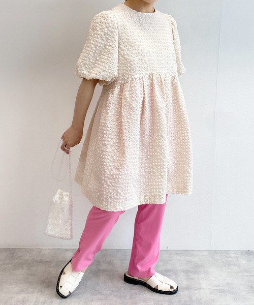 w closet（ダブルクローゼット）の「バックリボンパフスリーブチュニック（シャツ/ブラウス・レディース・アイボリー/ブラウン/ピンク/ブラック・FREE）」の16枚目の写真