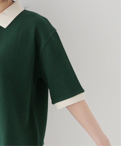 JOURNAL STANDARD relume(ジャーナルスタンダード レリューム)の「鹿の子ポロネックプルオーバー(ポロシャツ・レディース・ホワイト/グリーン/ブラウン・FREE)」の10枚目の写真