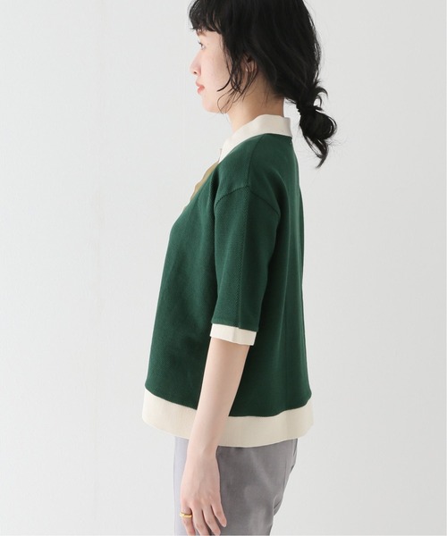 JOURNAL STANDARD relume(ジャーナルスタンダード レリューム)の「鹿の子ポロネックプルオーバー(ポロシャツ・レディース・ホワイト/グリーン/ブラウン・FREE)」の12枚目の写真