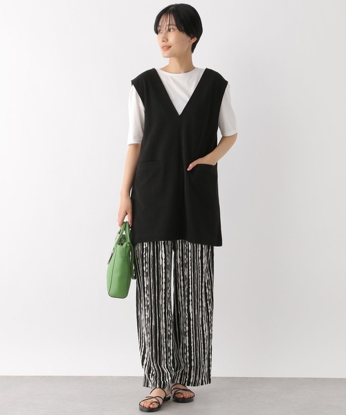 LEPSIM（レプシィム）の「【選べる丈シリーズ】ベスト＆Tシャツのセットアイテム　276669（Tシャツ/カットソー・レディース・ブラック/ベージュ・FREE/TALL）」の10枚目の写真