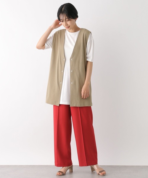 LEPSIM（レプシィム）の「【選べる丈シリーズ】ベスト＆Tシャツのセットアイテム　276669（Tシャツ/カットソー・レディース・ブラック/ベージュ・FREE/TALL）」の12枚目の写真