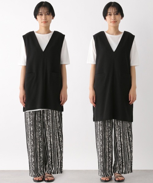 LEPSIM（レプシィム）の「【選べる丈シリーズ】ベスト＆Tシャツのセットアイテム　276669（Tシャツ/カットソー・レディース・ブラック/ベージュ・FREE/TALL）」の13枚目の写真