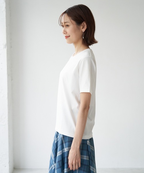 ROPE' PICNIC（ロペピクニック）の「GIZA COTTON セットインTシャツ（Tシャツ/カットソー・レディース・ブラック/オフホワイト・38）」の11枚目の写真