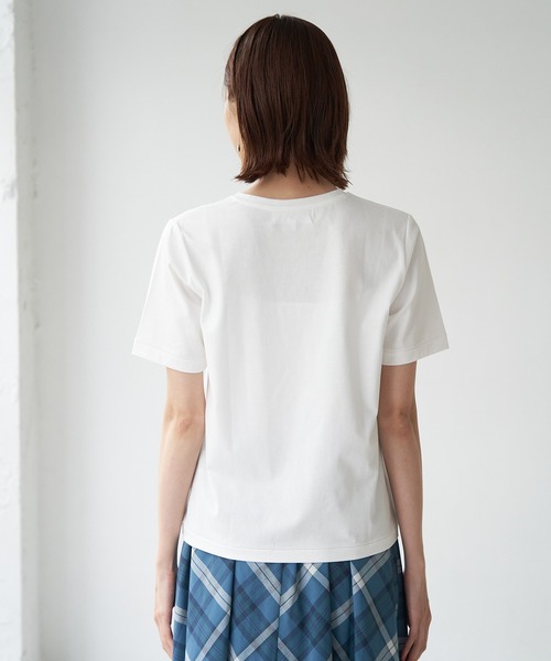 ROPE' PICNIC（ロペピクニック）の「GIZA COTTON セットインTシャツ（Tシャツ/カットソー・レディース・ブラック/オフホワイト・38）」の13枚目の写真