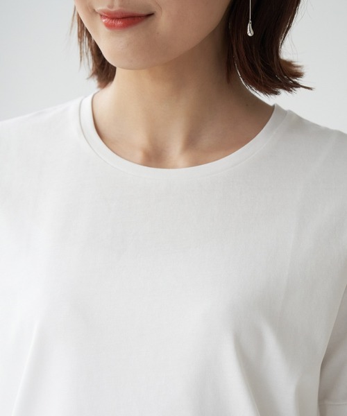 ROPE' PICNIC（ロペピクニック）の「GIZA COTTON セットインTシャツ（Tシャツ/カットソー・レディース・ブラック/オフホワイト・38）」の8枚目の写真