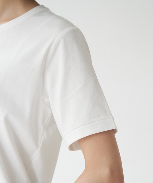 ROPE' PICNIC（ロペピクニック）の「GIZA COTTON セットインTシャツ（Tシャツ/カットソー・レディース・ブラック/オフホワイト・38）」の7枚目の写真