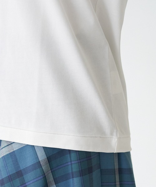 ROPE' PICNIC（ロペピクニック）の「GIZA COTTON セットインTシャツ（Tシャツ/カットソー・レディース・ブラック/オフホワイト・38）」の4枚目の写真