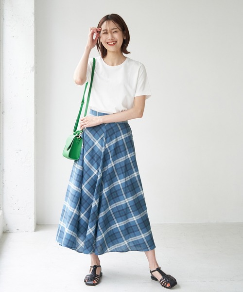 ROPE' PICNIC（ロペピクニック）の「GIZA COTTON セットインTシャツ（Tシャツ/カットソー・レディース・ブラック/オフホワイト・38）」の12枚目の写真