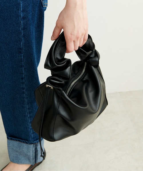 FREE'S MART（フリーズマート）の「シャーリングハンドルバッグ（トートバッグ・レディース・イエロー/ホワイト/ブラック・ﾌﾘ-）」の13枚目の写真