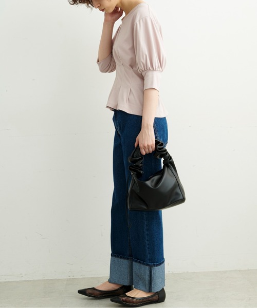 FREE'S MART（フリーズマート）の「シャーリングハンドルバッグ（トートバッグ・レディース・イエロー/ホワイト/ブラック・ﾌﾘ-）」の14枚目の写真