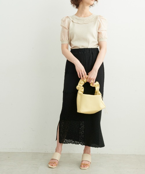 FREE'S MART（フリーズマート）の「シャーリングハンドルバッグ（トートバッグ・レディース・イエロー/ホワイト/ブラック・ﾌﾘ-）」の20枚目の写真