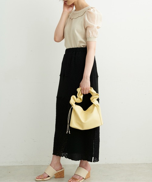 FREE'S MART（フリーズマート）の「シャーリングハンドルバッグ（トートバッグ・レディース・イエロー/ホワイト/ブラック・ﾌﾘ-）」の21枚目の写真