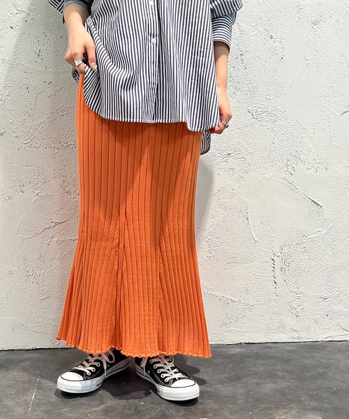 apres jour mignon（アプレジュールミニョン）の「カラーリブマーメイドスカート【ZOZOTOWN限定アイテム】（スカート・レディース・イエロー/オレンジ・X-LARGE/SMALL/MEDIUM）」の13枚目の写真